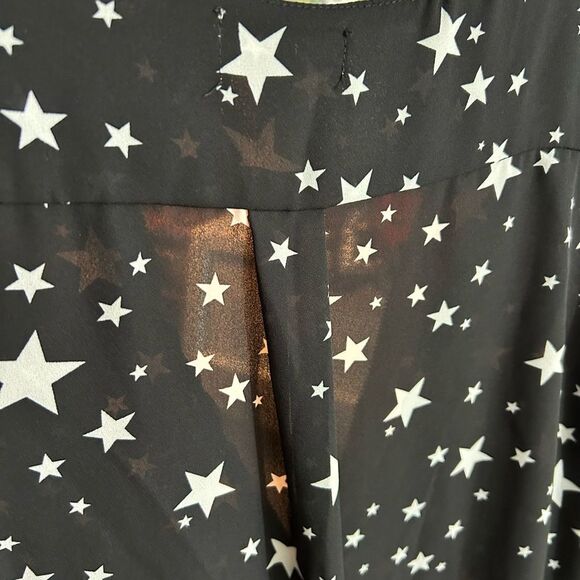 Stella Tweed Black Starry Blouse Size Medium - Picture 14 of 16
